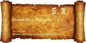 Budaházi Mátyás névjegykártya
