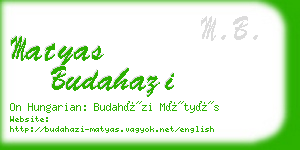 matyas budahazi business card